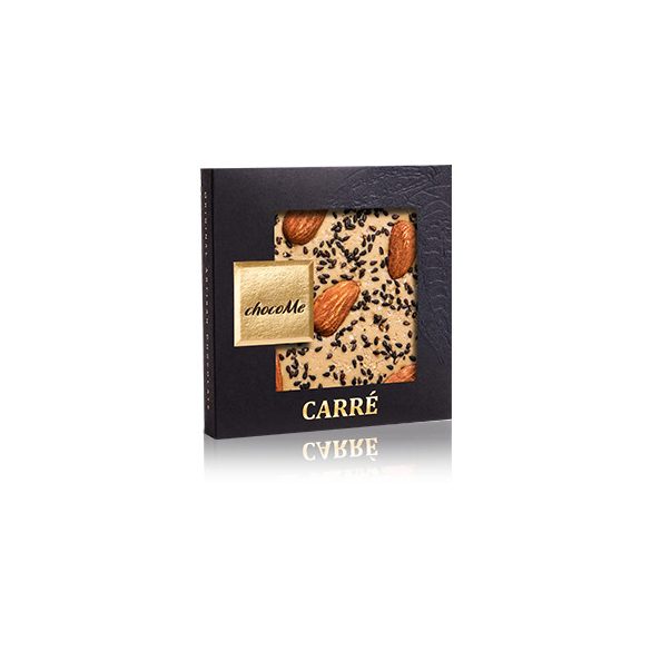 chocoMe Valrhona 32% szőkecsokoládé, só, fekete szezámmag, mandula