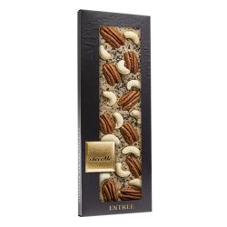   chocoMe Valrhona 32% szőkecsokoládé, fekete só, pekándió, kesudió