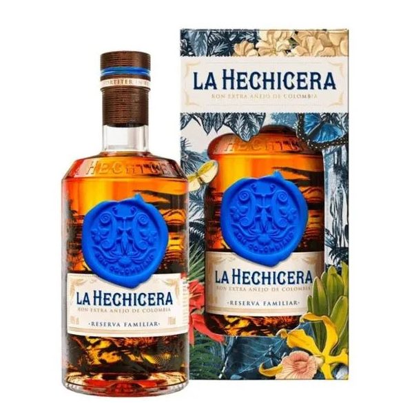 La Hechiecera Reserva Familiar Ron Extra Anejo de Colombia 0,7l Díszdobozban