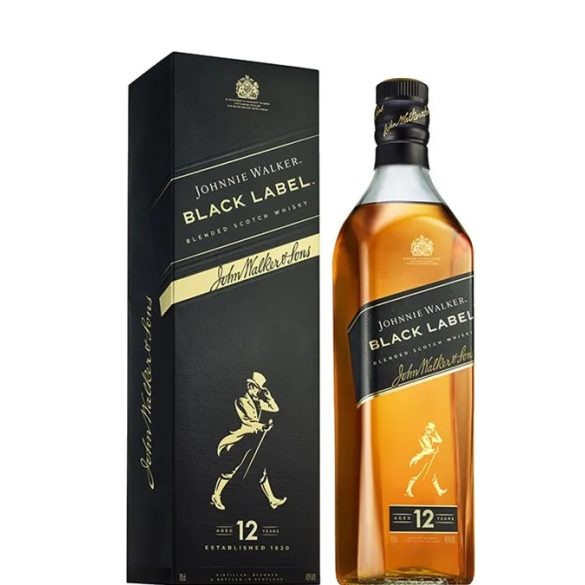 Johnnie Walker Whisky 12 years Black Label Blended Scotch 0,7l Díszdobozban